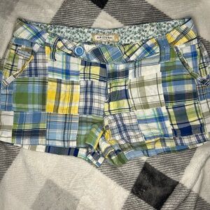Arizona Jean Company Women's Plaid Shorts - Blue, Green, Yellow Size 9